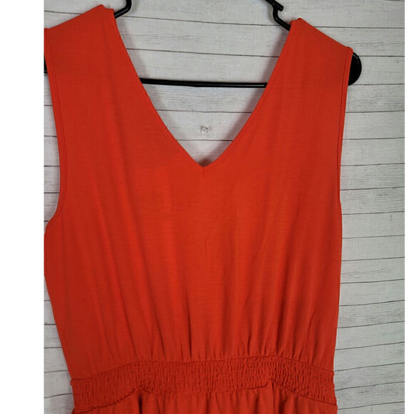 NINA LEONARD TIERED MINI DRESS IN BRIGHT ORANGE, SZ LARGE - Picture 11 of 15